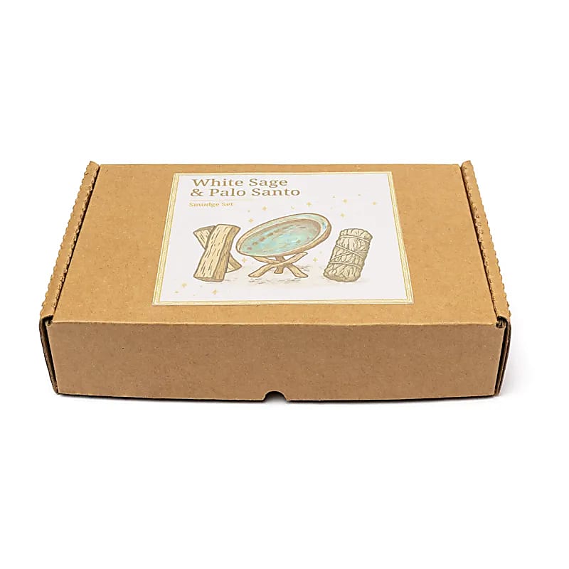 Kedvező áru szett tértisztításhoz, auratisztításhoz kagylóval, kobra állvánnyal, fehér zsálya köteggel és Palo Santoval